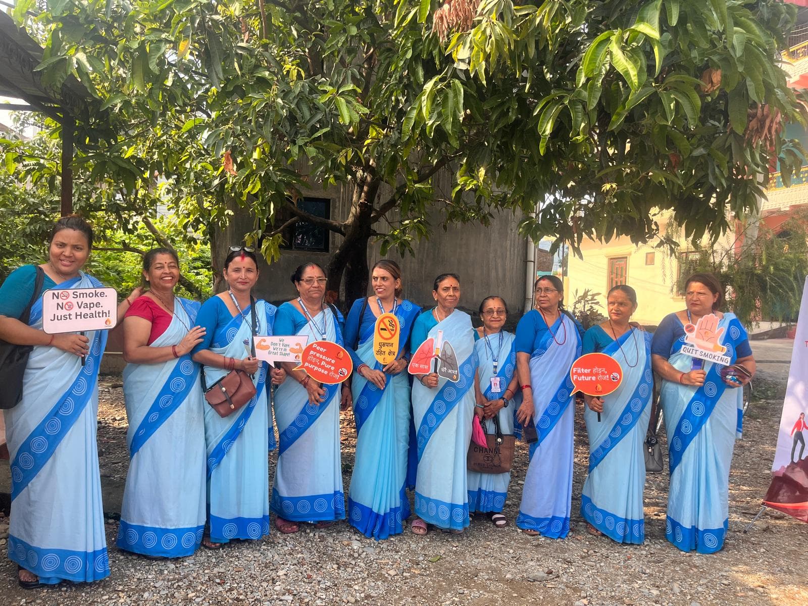 Women community members at Smoke-Free Tilottama ward meeting with TAPAS advocates