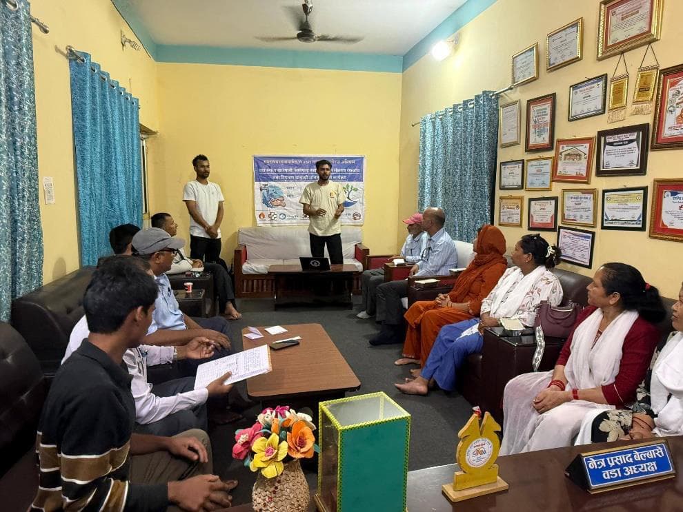 WASHFIT indoor community awareness session on safe water, sanitation, and hygiene, Lumbini Province