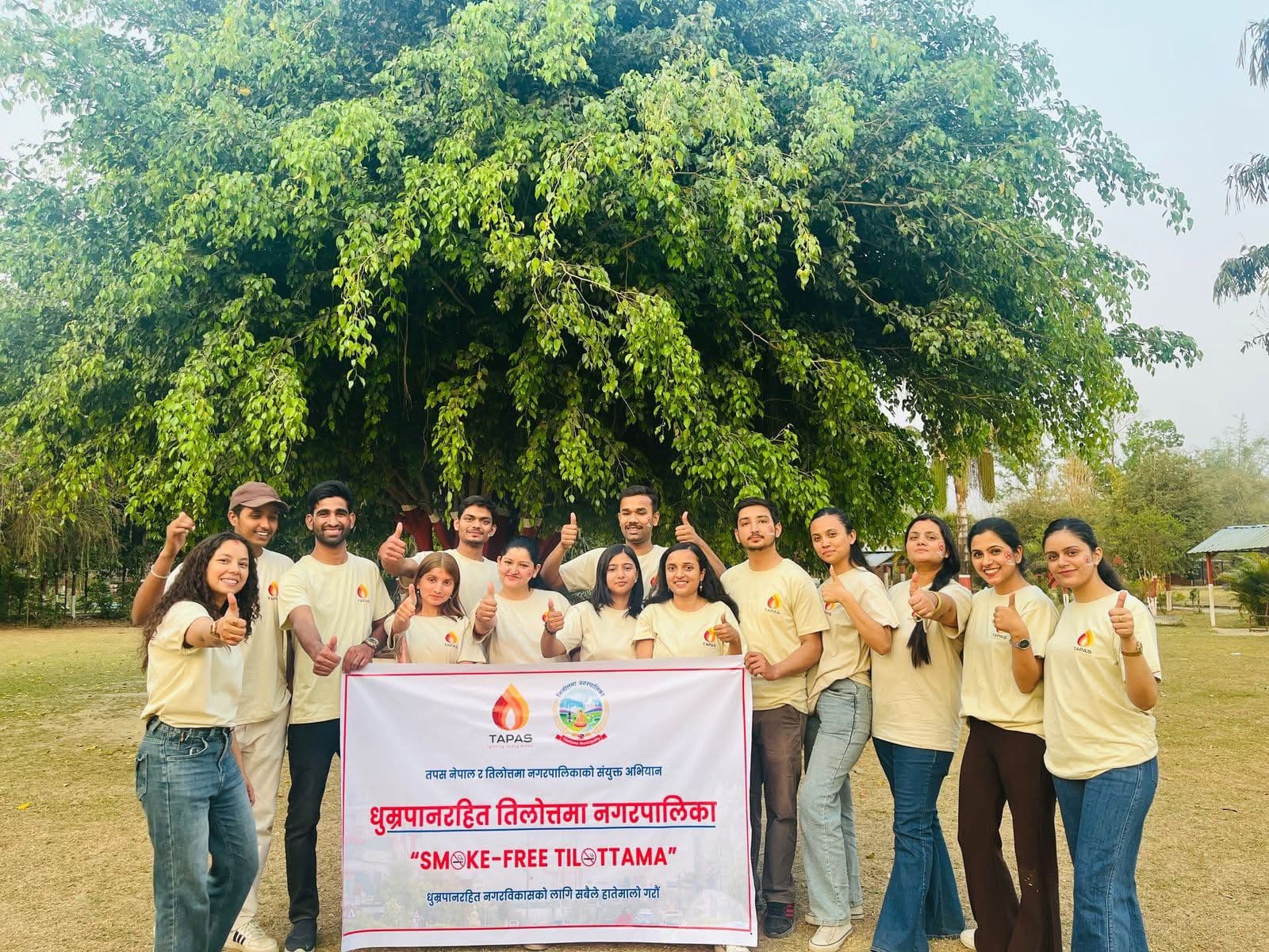 TAPAS Nepal team — Smoke-Free Tilottama campaign